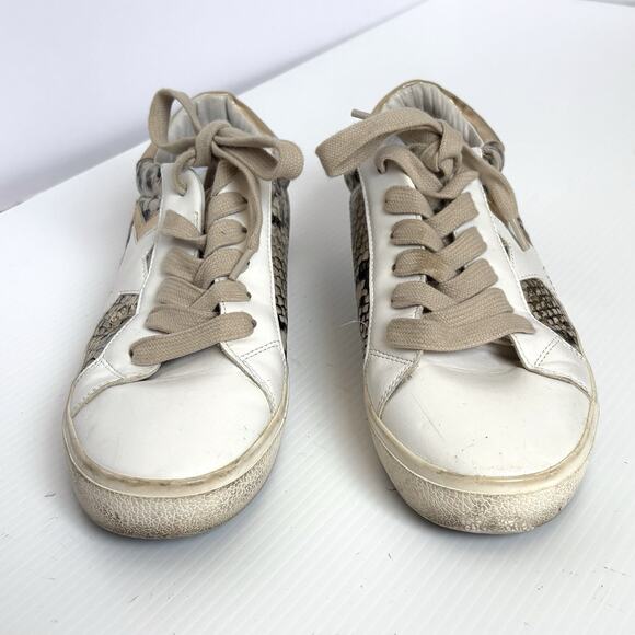 Steve Madden Sienna Metallic Snake Print Star Lace Up Sneakers Size 9 - Picture 1 of 10